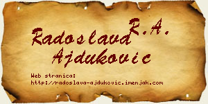 Radoslava Ajduković vizit kartica